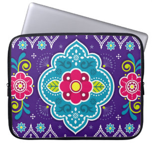 Indian and Pakistani truck art seamless pattern de Laptop Sleeve