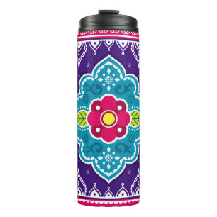 Indian and Pakistani truck art seamless pattern de Thermal Tumbler