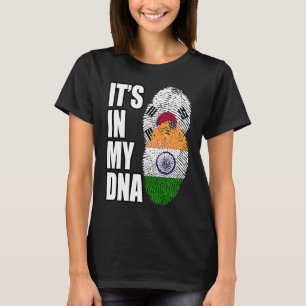 Indian And South Korean Mix DNA Heritage Flag T-Shirt