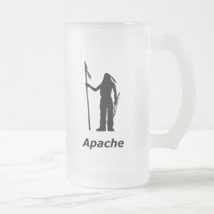 Indian Apache Frosted Glass Beer Mug