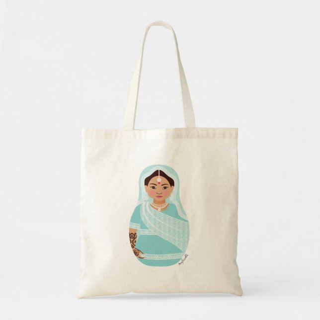 Indian (Aqua) Matryoshka Bag (Front)