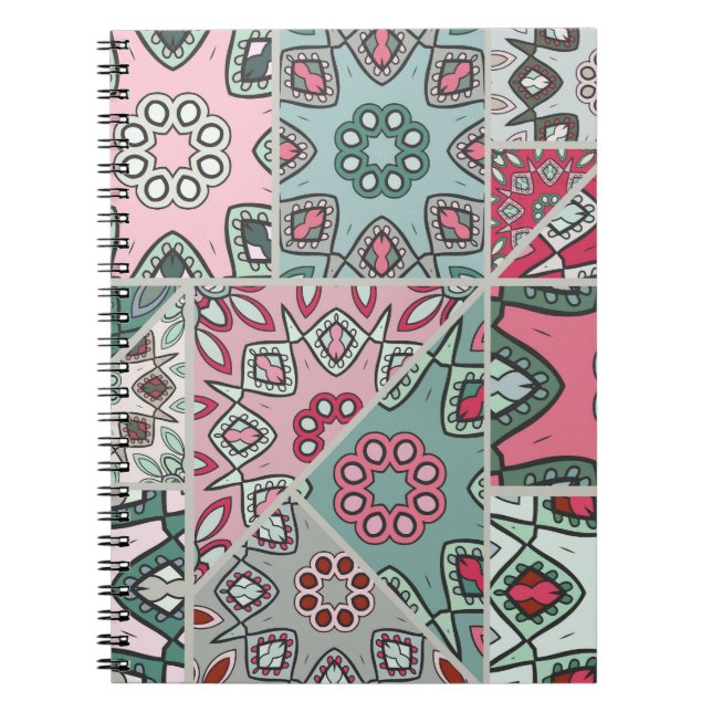 Indian Arabic Patchwork Quilt Vintage Notebook (Front)