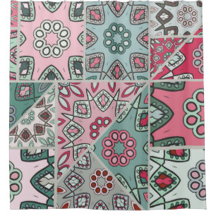 Indian Arabic Patchwork Quilt Vintage Shower Curtain
