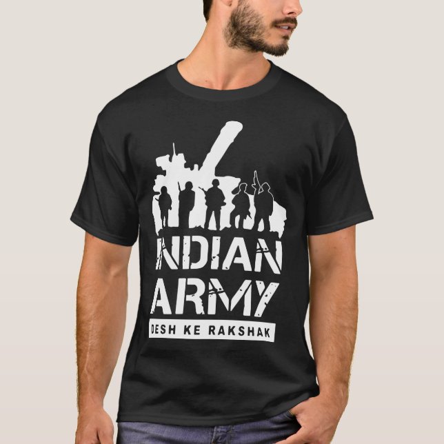 indian army desk ke rakshak army T-Shirt (Front)