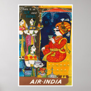 Indian Art Air India Travel Poster Maharajah Print