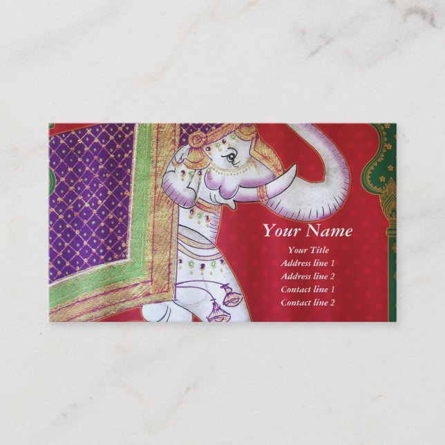 Indian art elephant Business Card (Front)