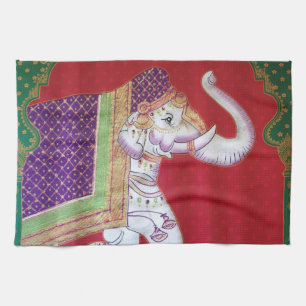 Indian art elephant kitchen towel