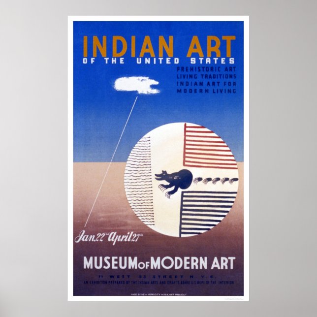 Indian Art In America 1936 WPA Poster (Front)
