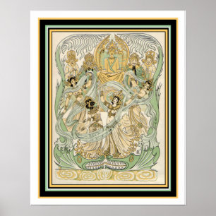 Indian Art Nouveau Print 16 x 20