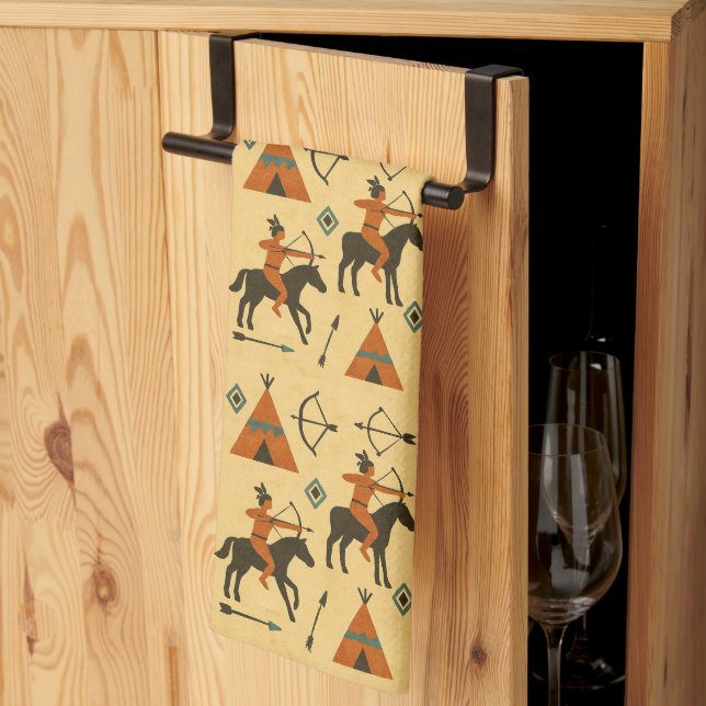 Indian art tea towel (Thirds Fold)