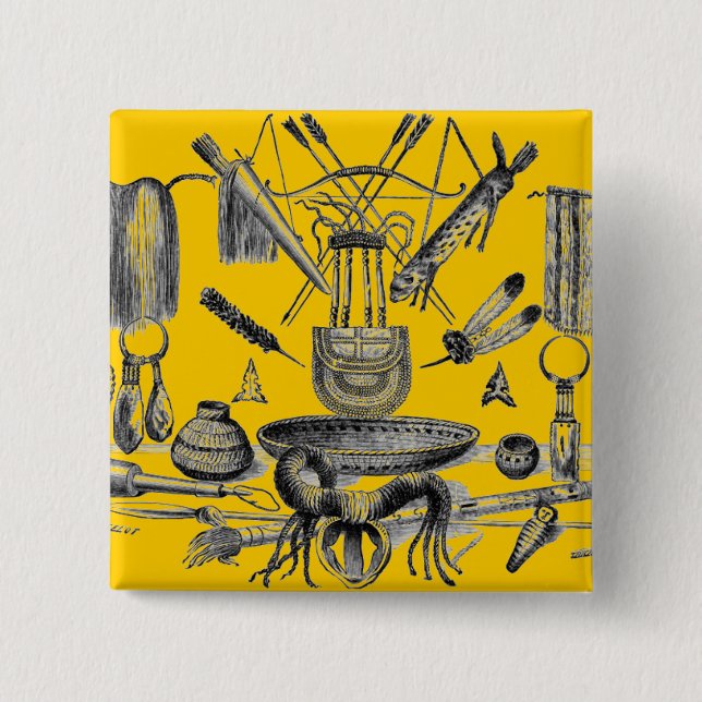 Indian Artefacts Button (Front)