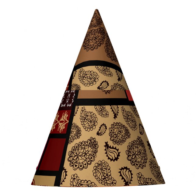Indian arts, mega seamless creative set. party hat (Front)