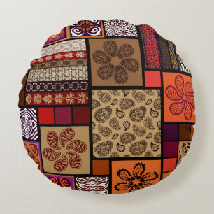 Indian arts, mega seamless creative set. round cushion