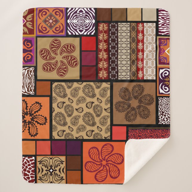 Indian arts, mega seamless creative set. sherpa blanket (Front)