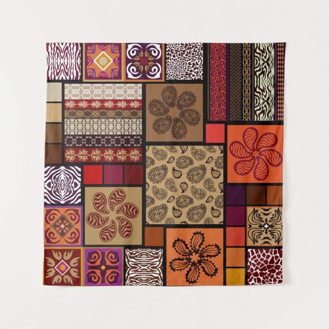 Indian arts, mega seamless creative set. tapestry (Front)