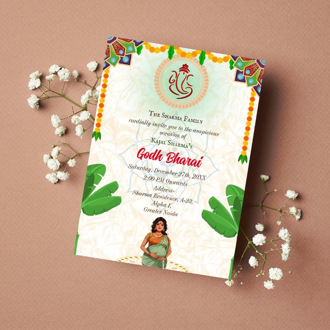 Indian Baby Shower Godh Bharai Hindu Invitation (Creator Uploaded)