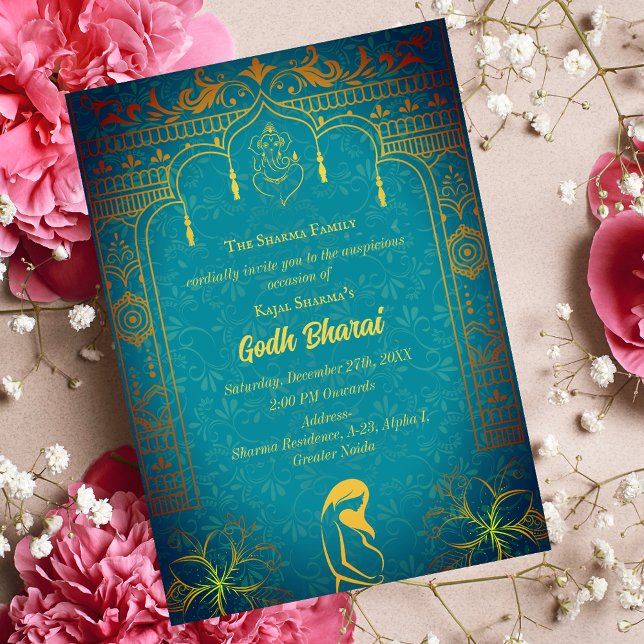 Indian Baby Shower Godh Bharai Hindu Invitation (Creator Uploaded)