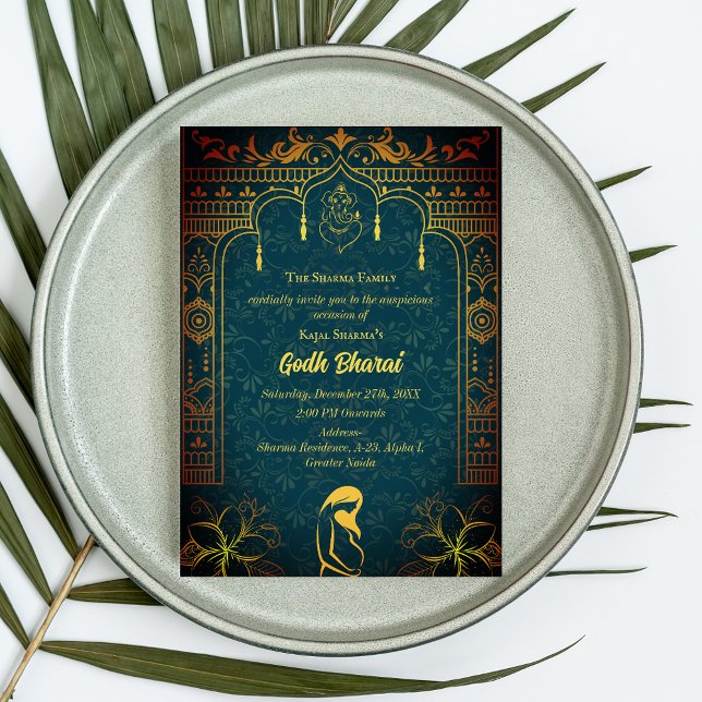 Indian Baby Shower Godh Bharai Hindu Invitation (Creator Uploaded)