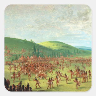 Indian Ball Game Square Sticker