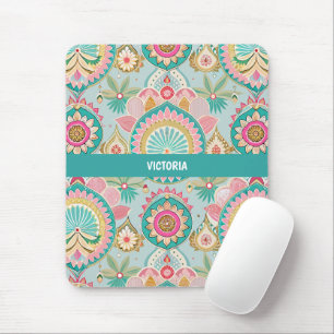 Indian Bazaar Pastel Custom Pattern Mouse Mat