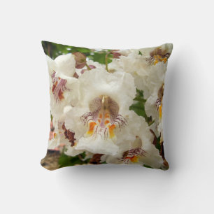Indian Bean Tree Flowers Throw Cushion
