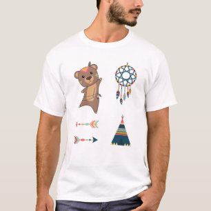 Indian Bear Brown Bear Fashing Teddy Feather T-Shirt
