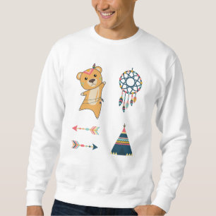 Indian Bear Yellow Fashing Teddy Feather Sweatshirt