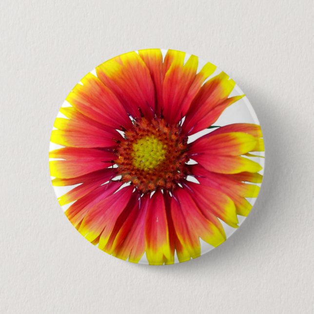 Indian Blanket Flower 6 Cm Round Badge (Front)