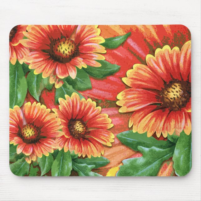 Indian Blanket Flower Mouse Pad (Front)
