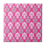 Indian Block Print Floral Pattern - Pink Tile<br><div class="desc">A chic and fashionable pattern inspired by the indian block print designs .This trendy and unique floral pattern in white and grey on a pink background looks very elegant and stylish.</div>