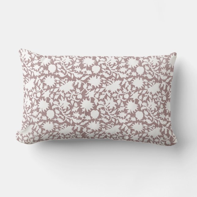 Indian block print inspired light brown pillow (Front)