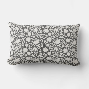 Indian blockprint  dark grey lumbar pillow