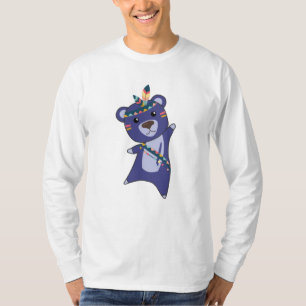 Indian Blue Bear Fashing Teddy Feather T-Shirt