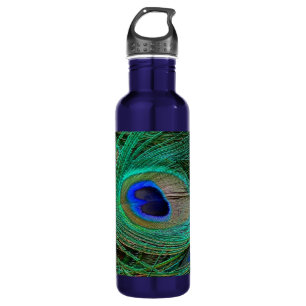 Indian Blue Peacock Feather 710 Ml Water Bottle
