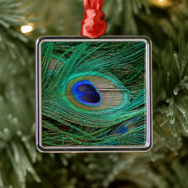 Indian Blue Peacock Feather Metal Tree Decoration (Tree)