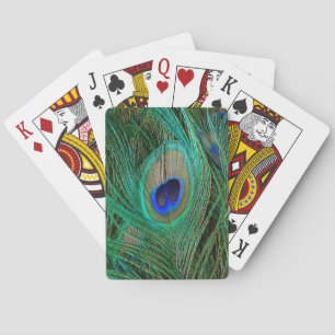 Indian Blue Peacock Feather Playing Cards