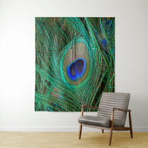 Indian Blue Peacock Feather Wall Tapestry