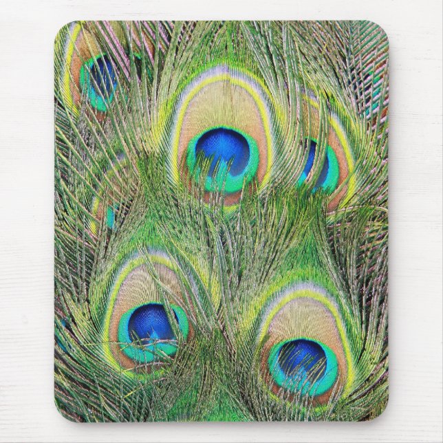 Indian Blue Peacock Feathers Mouse Mat (Front)