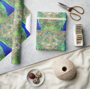 Indian Blue Peacock Wrapping Paper
