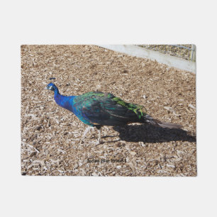 Indian Blue Peafowl door mat