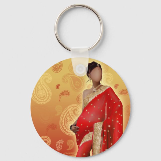 Indian Bollywood Girl Keychain (Front)