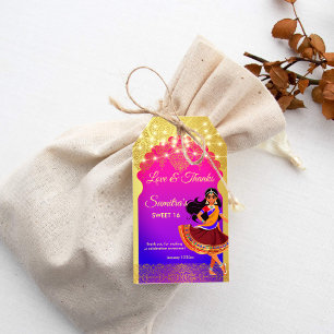 Indian Bollywood girls birthday party favour Gift Tags