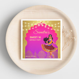 Indian Bollywood girls birthday party template Napkin