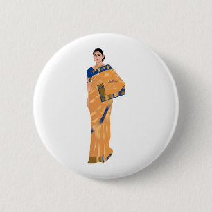 Indian Bride Clipart 6 Cm Round Badge