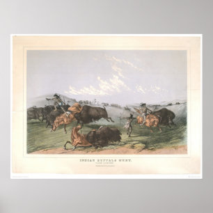 Indian Buffalo Hunt: "Close Quarters" (0743A) Poster