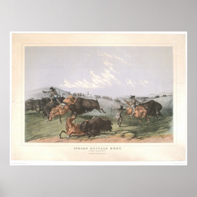 Indian Buffalo Hunt: "Close Quarters" (0743A) Poster (Front)