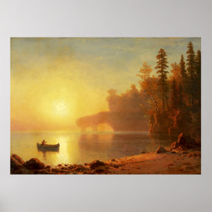 Indian Canoe Albert Bierstadt Poster