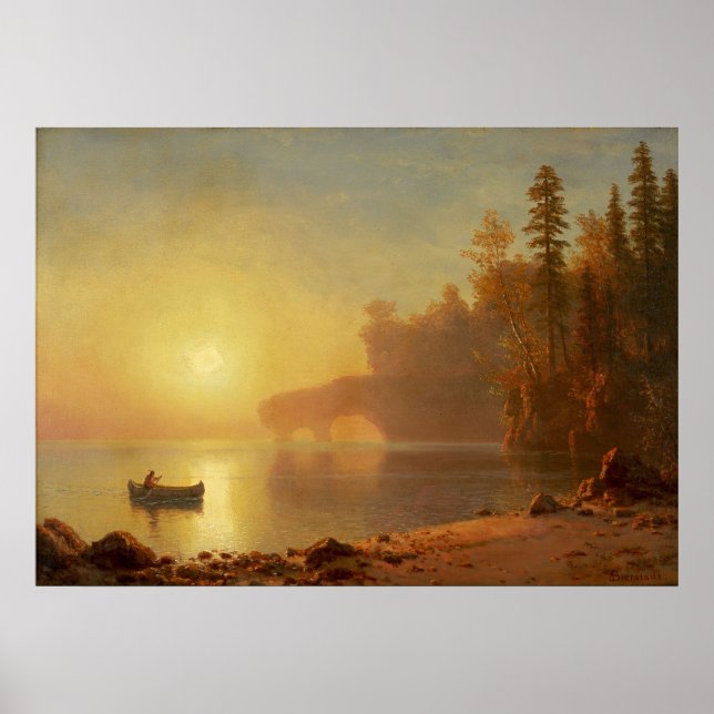 Indian Canoe by Albert Bierstadt Poster (Front)