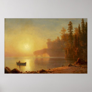 Indian Canoe by Albert Bierstadt Poster