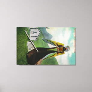 Indian Canoe with Figurehead in AlaskaState Canvas Print